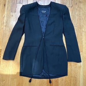 GIORGIO ARMANI Black Blazer With Braiding Detail